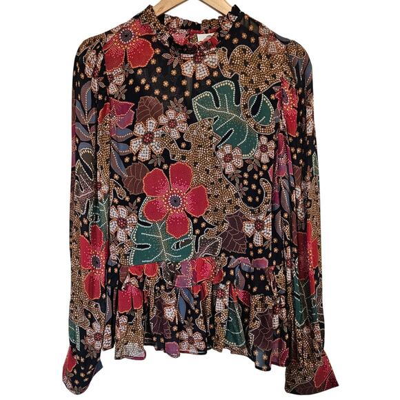 FARM Rio Multicolor Floral Blouse with long sleeves - Picture 1 of 12